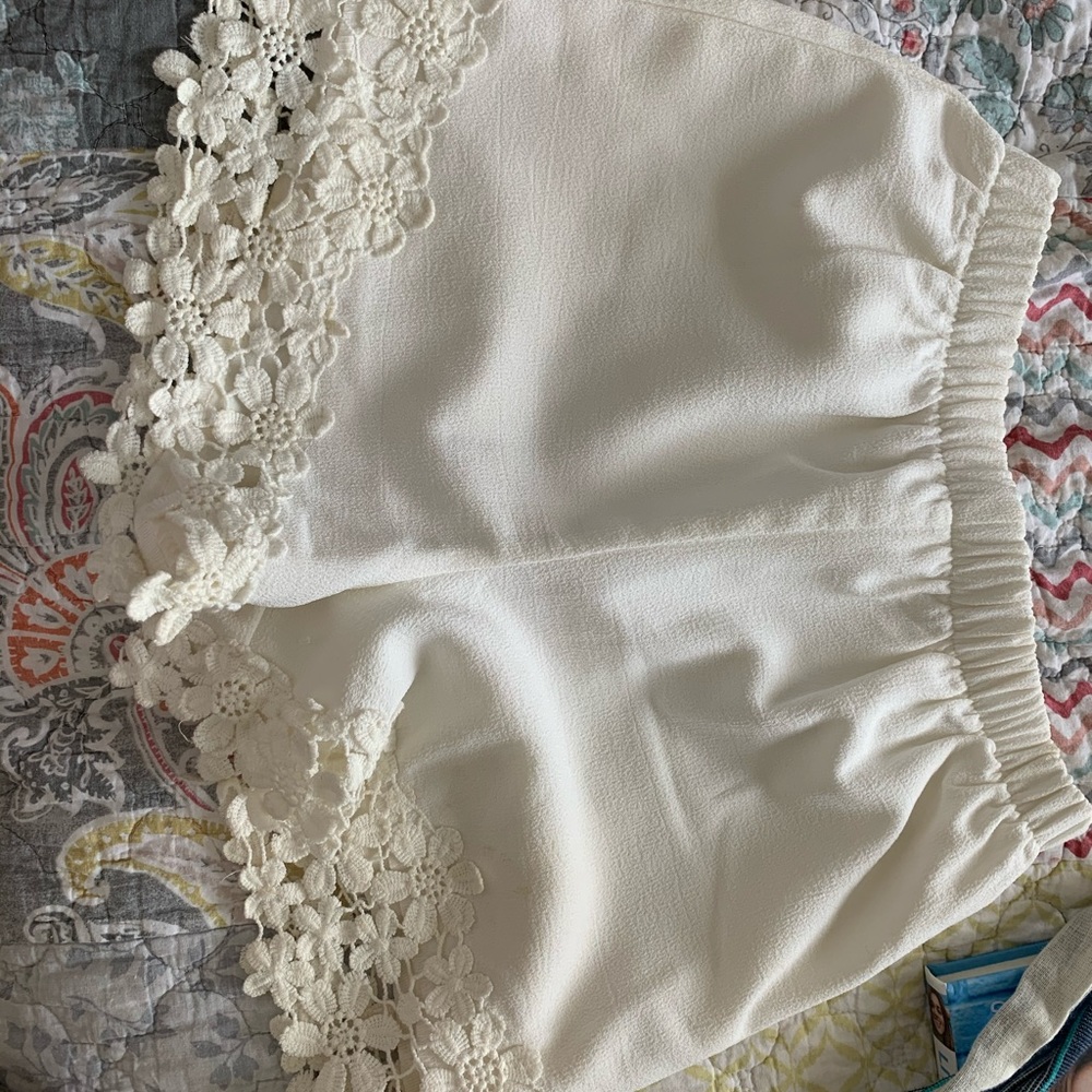 White high waisted shorts